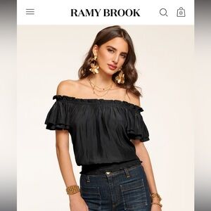 Ramy Brook Cressida Top Black Sz M